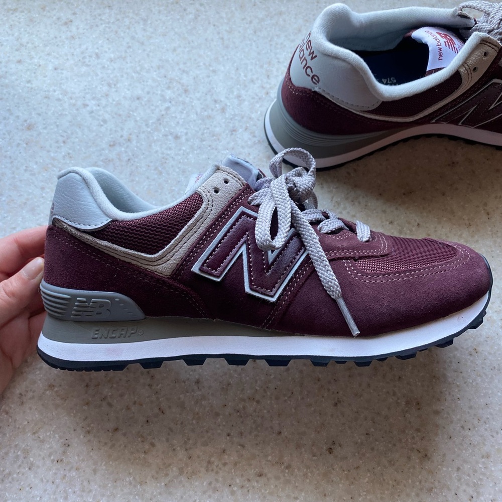 New Balance Women's Burgundy and Gray Sneakers